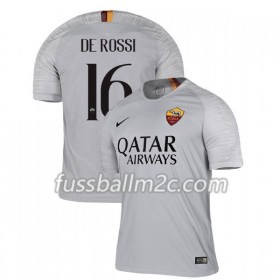 Fußballtrikots AS Rom De Rossi 16 Auswärts Trikotsatz 2018-2019